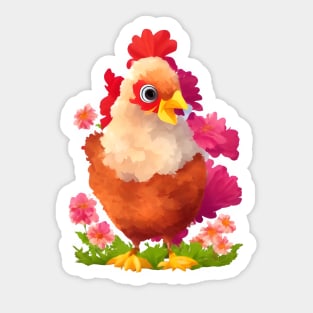 Chickens in bloom Sticker